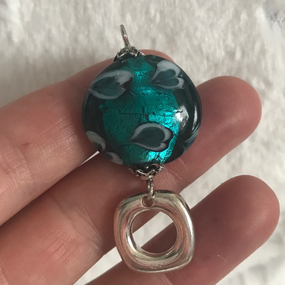 Stunning blue glass pendant